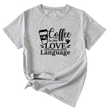 Letter Coffee Is My Love Casual Loose Short-sleeved T-shirt