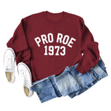 Cross Border PRO ROE 1973 Fashion Women's Large Long Sleeve Round Neck Sweater Women