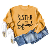 Sister Squad Love Bottom, Loose Crewneck, Long Sleeves, Large Size Sweatshirt Woman