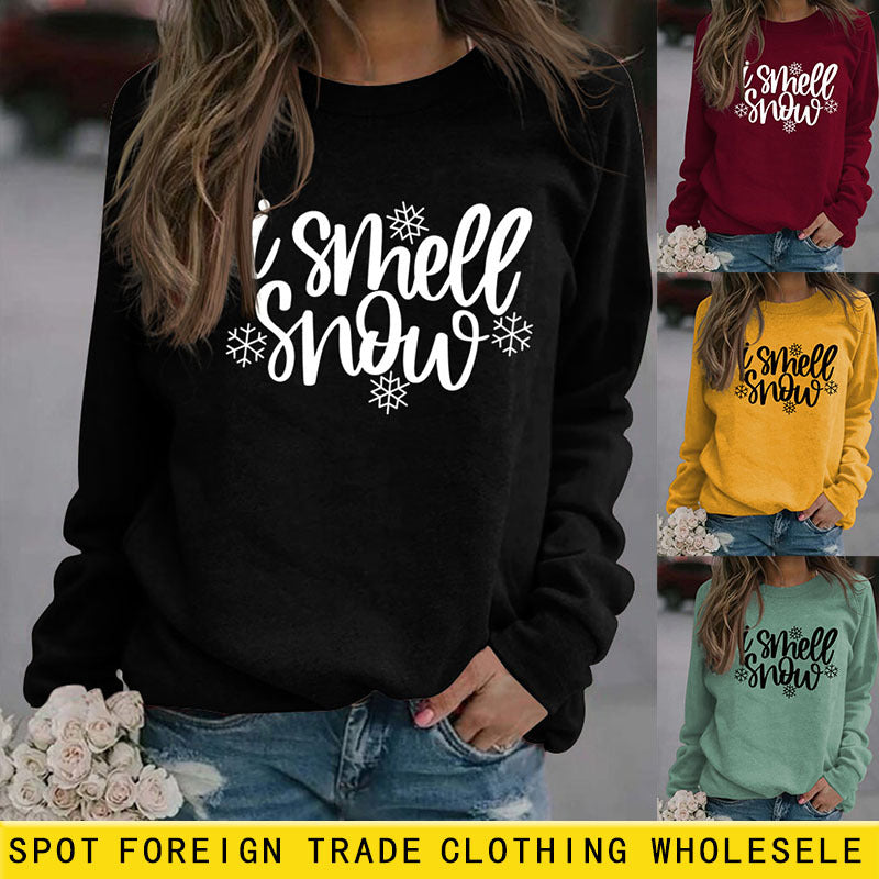 Spot Crewneck Leggings pour femmes I Smell Snow Sweat-shirt ample