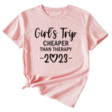 Girl's Trip Cheeper Round Neck Letter Women's T-shirt Fashion Short SleeveT-Shirt