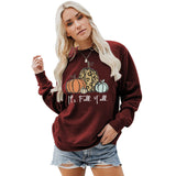 it's fall y'all pullover simple round neck top long sleeve printed loose sweater