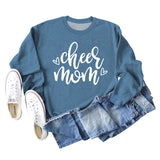 Cheer Mom Heart Letters Round Neck Loose Bottoming Autumn and Winter Long-sleeved Large Size Sweater