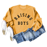 RAISING BOYS LETTRES Lâche FEMME BASE CHEMISE À MANCHES LONGUES SWEAT-SHIRT SURDIMENSIONNÉ