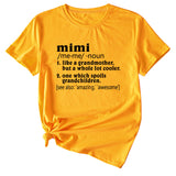 Womens English Letter Mimi Casual Round Neck Loose Short Sleeve Shirt