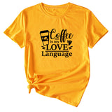 Letter Coffee Is My Love Casual Loose Short-sleeved T-shirt