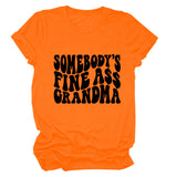 SOMEBODY'S FINE ASS CREW NECK LEttER LOOSE SHORt SLEEVE CASUAL tEET-Shirt