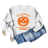 Halloween Haddonfield lettre imprimer pull ample à manches longues fille