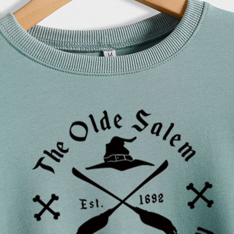 The Olde Salem balai lettre col rond ample manches longues pull fille