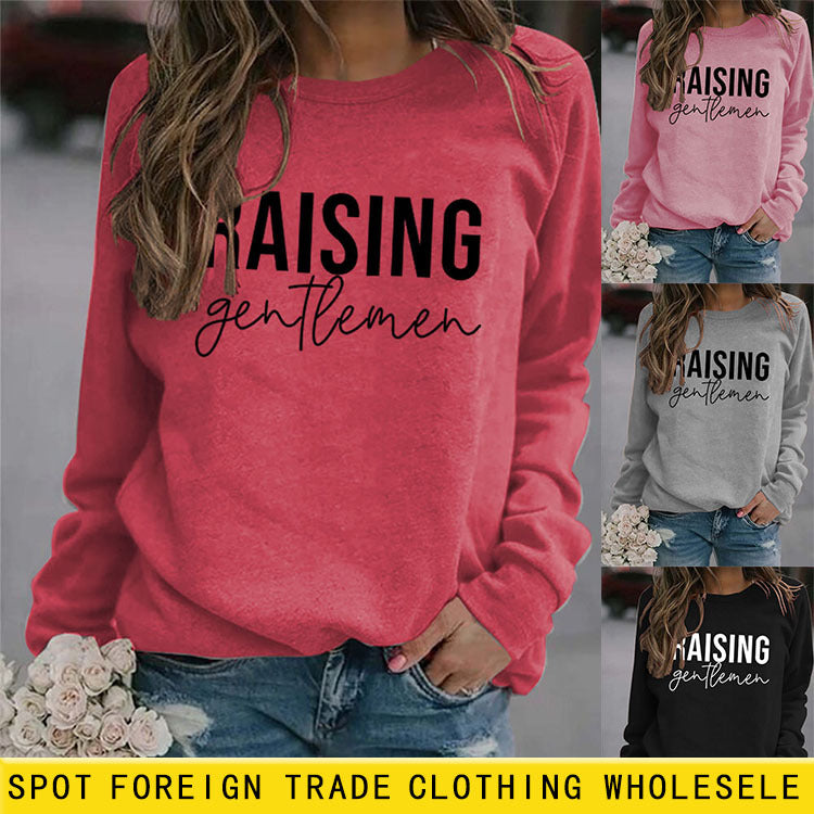 RAISING Gentlemen Imprimé Col Rond Pull Manches Longues