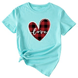 Fashion Plus Size Womens T-shirt Love Love Printed Short Sleeves