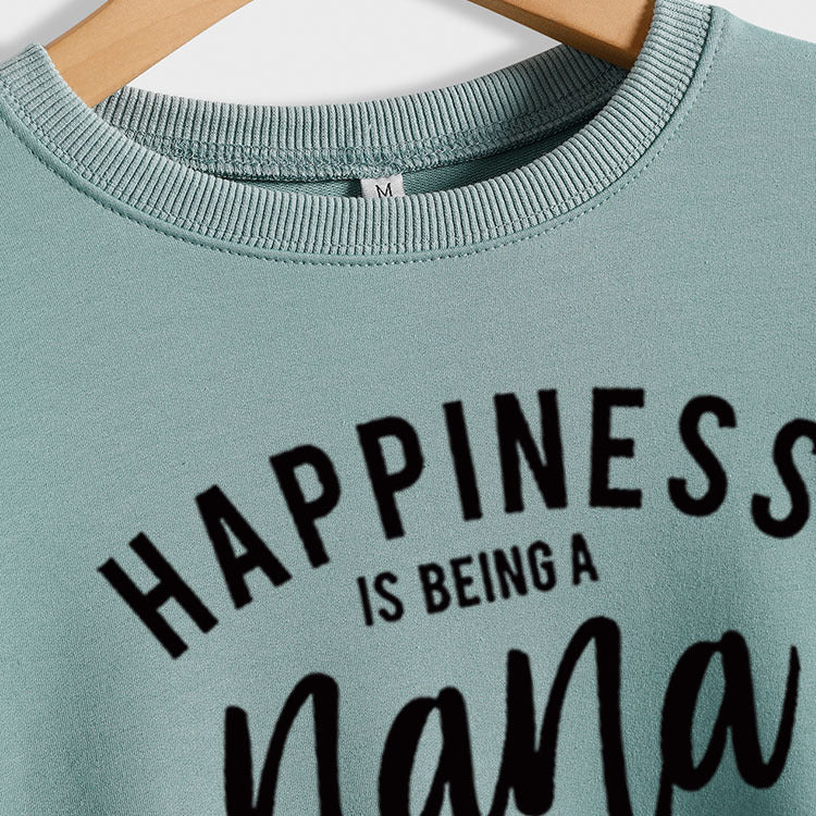 HAPPINESS IS BING Sweat-Shirt Femme Automne et Hiver Col Rond Manches Longues