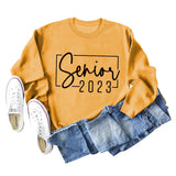 Senior 2023 Letter Loose Autumn and Winter Base New Casual Large Long Sleeve Sweater