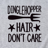 Letter Printing DINGLEHOPPER HAIR Womens Casual Short-sleeved T-shirt