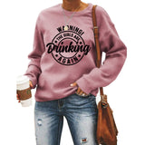 Round Neck Top WARNING! The Print Loose Sweatshirt