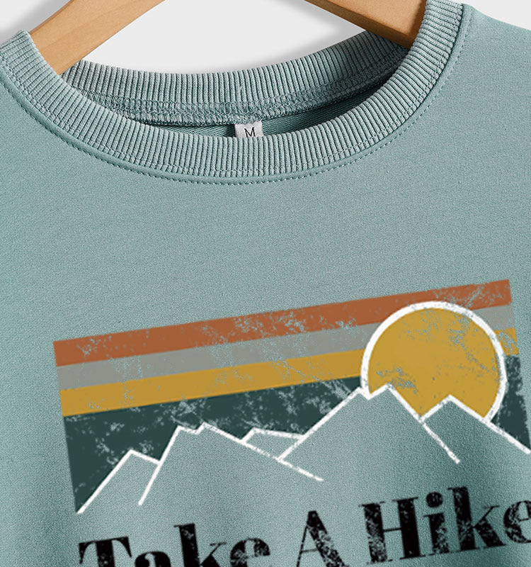 T-shirt col rond lettre femme Take A Hike imprimé ample manches courtes