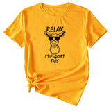 Sand Large Women's T-Shirt RELAX I'VE GOAT Short Sleeve