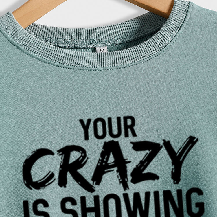 VOTRE CRAZY MONTRE DES LETTRES LUNE À MANCHES LONGUES ROBE FEMME