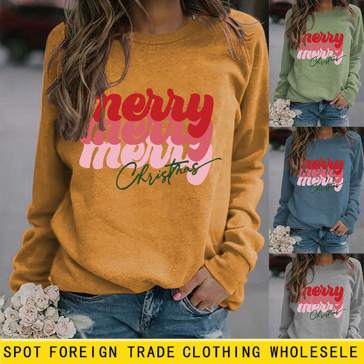 Joyeux Joyeux Joyeux Noël Lettre Sweatshirt