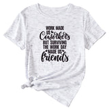 English Letters Work Made Us Womens New Casual Short Sleeves Shirt