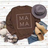 Mama Fashion Letter Printing Base Autumn and Winter Long Sleeve Plus Size Sweater Girl