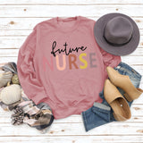 Women's Tops Future Nurse Letter Print Casual Sweatshirt