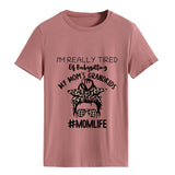 I'M REALLY TIRED OF THE OV MONOGRAM CREWNECK FASHION PRINT SHORT SLEEVE T-SHIRT WOMEN