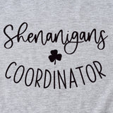 Simplified Letter Shenanigans Coordinator Round Neck Short Sleeve T-shirt