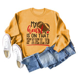 Damen Sweatshirt mit Aufschrift „My Heart Is on That Field“