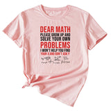 Letter Dead Math Printed Summer Casual Round Neck Short Sleeve T-shirt