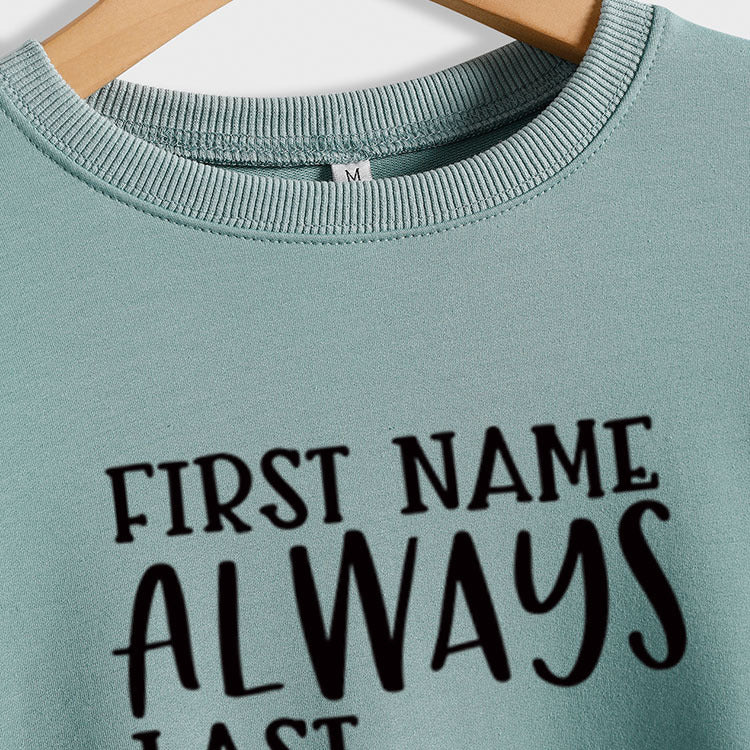 FIRST NAME ALWAYS Pull ample à manches longues avec lettre pour femme