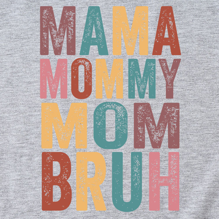 MAMA MOMMY MOM Lettre Mode Col Rond Lâche Manches Courtes T-Shirt