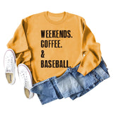 Weekends Coffee Basell Fashion Letter Lockerer Langarmpullover