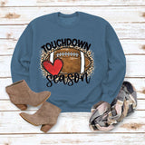 Simple pullover round neck shirt touchdown printed loose sweater foreign trade