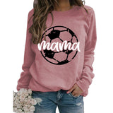 Round Neck Tops Long Sleeve Mama Print Loose Sweatshirt