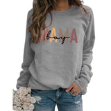 Mama Boy Fashion Rundhals Großer Damenpullover Bedruckter lockerer Pullover