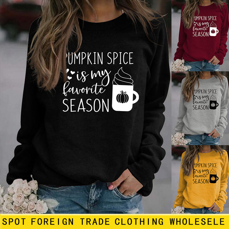 PUMPKIN SPICE IS MY LETTER LOVE PUMPKIN CREWNECK MANCHES LONGUES GRANDE TAILLE SWEAT-SHIRT FEMME