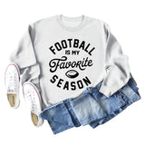 FOOTBALL IS MY FAVORITE Letters Autumn and Winter Loose Long-sleeved Sweater Women