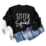 Sister Squad Love Bottom, Loose Crewneck, Long Sleeves, Large Size Sweatshirt Woman