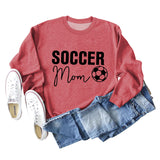 SOCCER MOM Fußball Brief Mode frauen Langarm Shirt Lose Pullover