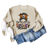 One Spooky Mama Lettering Autumn and Winter Women's Round Neck Long Sleeved Sweater