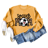 Soccer Mom Football Love Letter Leopard Rundhals Herbst/Winter Langarm Pullover Damen