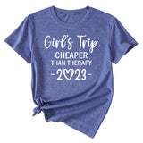 Girl's Trip Cheeper Round Neck Letter Women's T-shirt Fashion Short SleeveT-Shirt