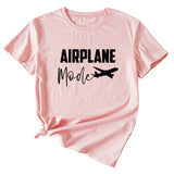 Fashion Women's Airplane Woman Casual Short Sleeves