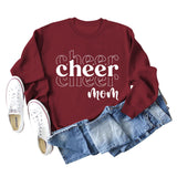 Cheer Mom Herbst und Winter Basis Schriftzug Lose Langarm Casual Oversize Pullover Weibliche