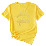 Women's Large Sunshine and Whishkey Round Neck Short Sleeve T-shirt