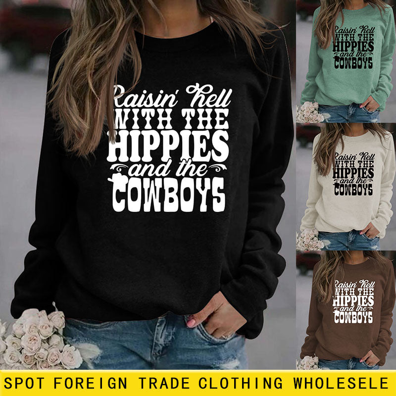 RAISIN HELL AVEC Chemise à manches longues et col rond pour femme, pull ample à la mode