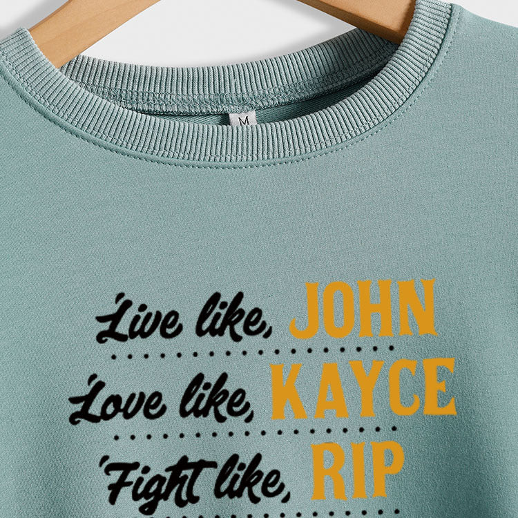 Live Like John Love Chemise ample à manches longues et col rond pour femme