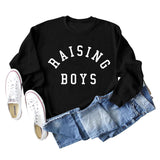 RAISING BOYS LETTRES Lâche FEMME BASE CHEMISE À MANCHES LONGUES SWEAT-SHIRT SURDIMENSIONNÉ