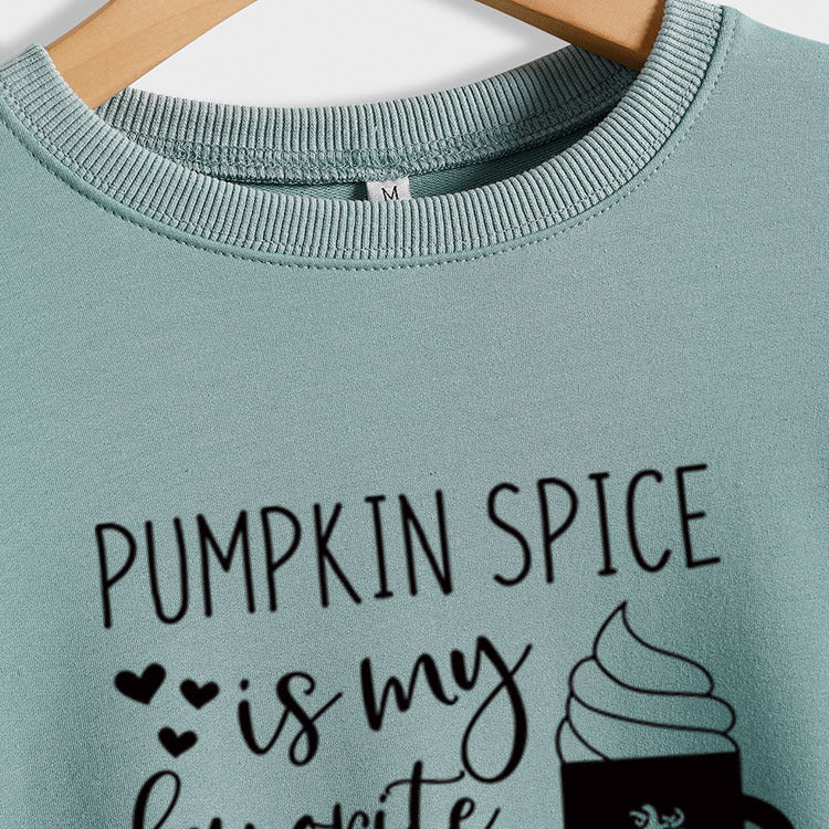 PUMPKIN SPICE IS MY LETTER LOVE PUMPKIN CREWNECK MANCHES LONGUES GRANDE TAILLE SWEAT-SHIRT FEMME